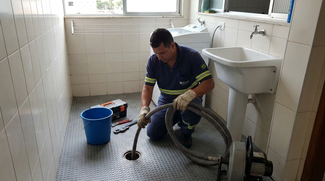 Desentupimento de ralo residencial em Feira de Santana‑BA