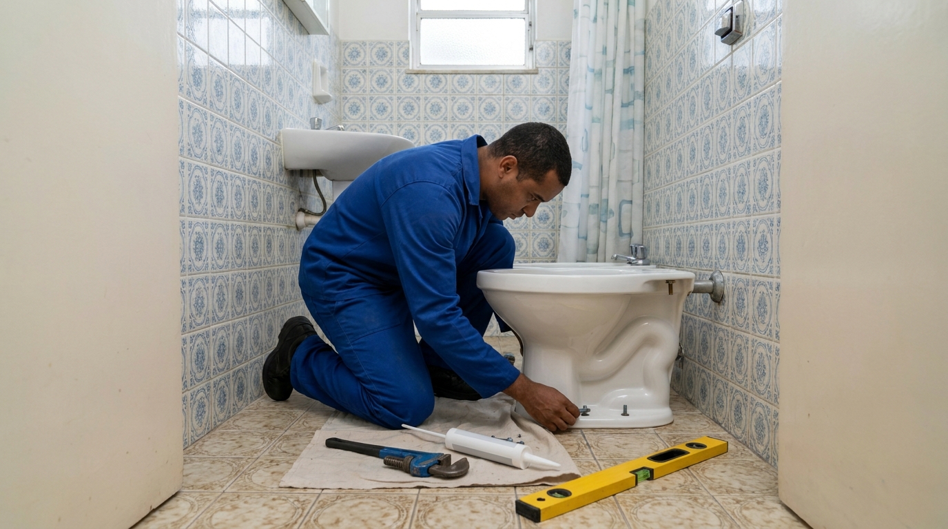 Instalação de vaso sanitário residencial em Feira de Santana‑BA